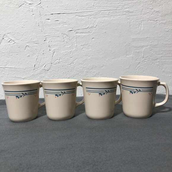Vintage Corning USA Corelle Country Violets Coffee Mugs Tea Cups Set of 4 - Picture 2 of 7